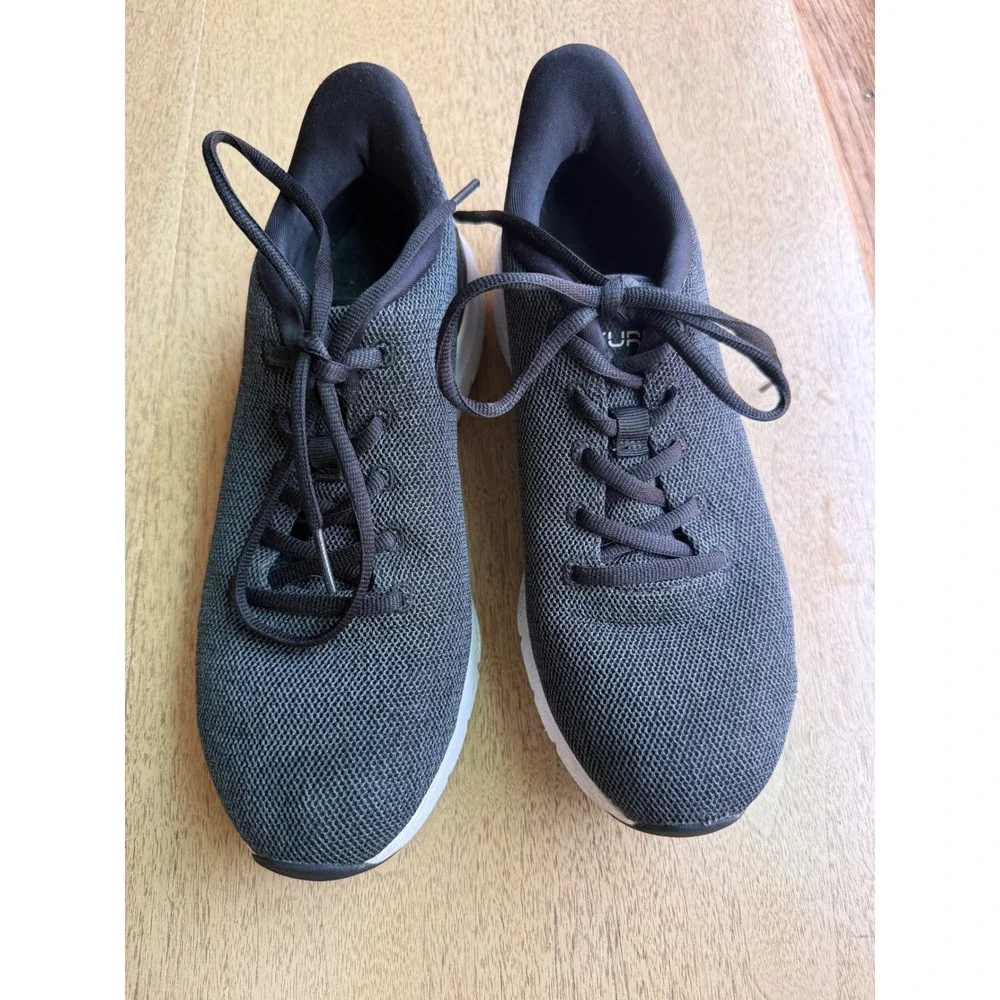 Kuru Quantum Womens 7.5 Black  Grey Mesh Athletic Walking Shoes Ortho Nursing